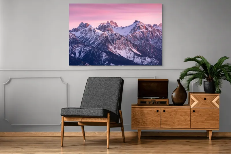 Tablou Canvas Amurg roz peste creste albe, 150 x 100 cm – poza 8