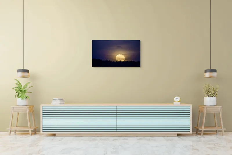 Tablou Canvas Luna misterioasă peste pădurea tăcută, 90 x 50 cm – poza 5