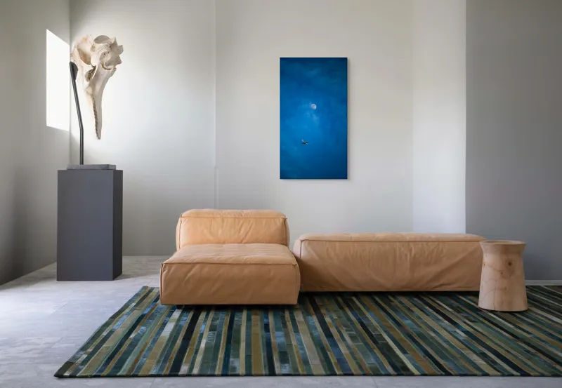Tablou Canvas Avion spre lună în amurgul cerului, 50 x 90 cm – poza 5