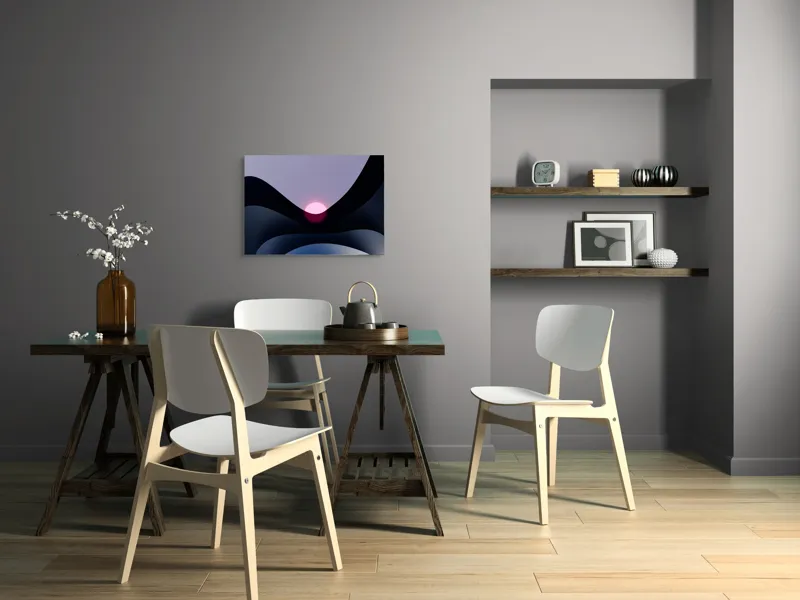 Tablou Canvas Siluete Ondulate la Apus Extraterestru, 70 x 50 cm – poza 5