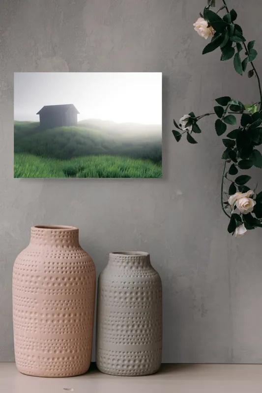 Tablou Canvas căsuță singuratică în zori de ceață, 54 x 39 cm – poza 8