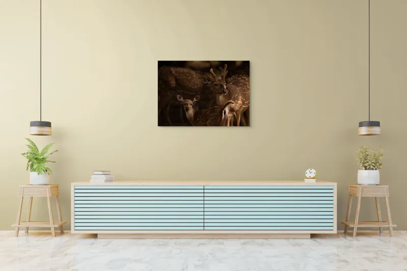 Tablou Canvas Dansul grațios al cerbilor pătați, 100 x 70 cm – poza 4