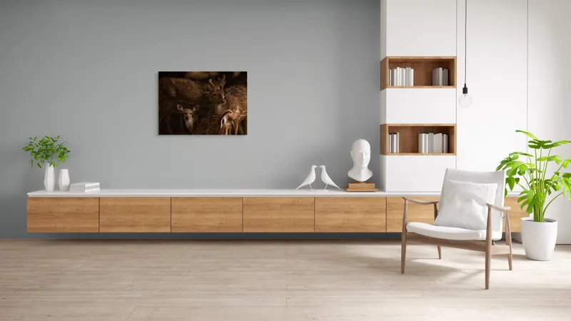 Tablou Canvas Dansul grațios al cerbilor pătați, 100 x 70 cm – poza 6