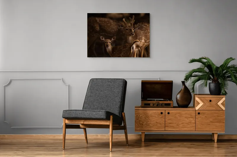 Tablou Canvas Dansul grațios al cerbilor pătați, 100 x 70 cm – poza 8