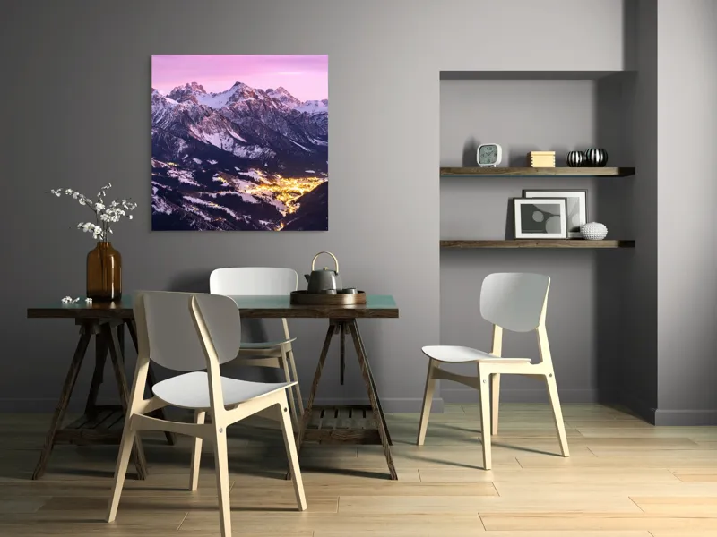 Tablou Canvas Luminile înserării peste munți feerici, 100 x 100 cm – poza 6