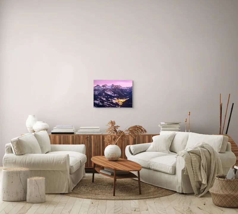 Tablou Canvas Luminile înserării peste munți feerici, 54 x 39 cm – poza 5