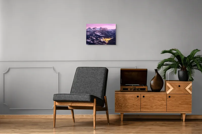 Tablou Canvas Luminile înserării peste munți feerici, 54 x 39 cm – poza 7