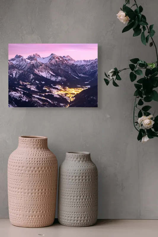 Tablou Canvas Luminile înserării peste munți feerici, 54 x 39 cm – poza 8