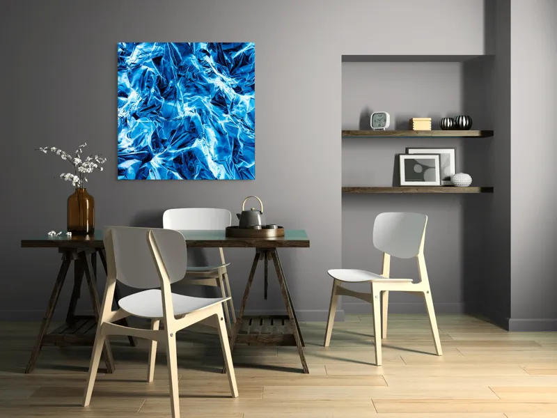 Tablou Canvas cu textură metalică albaștri, 100 x 100 cm – poza 6