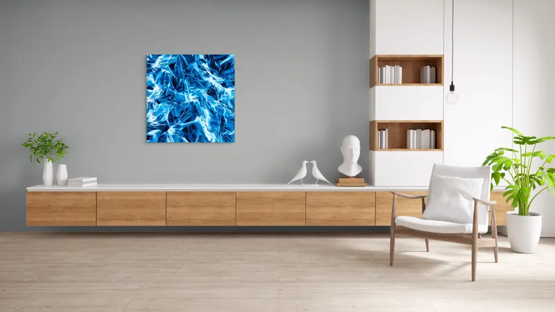 Tablou Canvas cu textură metalică albaștri, 100 x 100 cm – poza 8