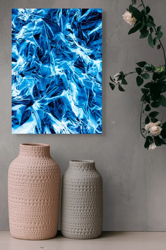 Tablou Canvas cu textură metalică albaștri, 39 x 54 cm – poza 6