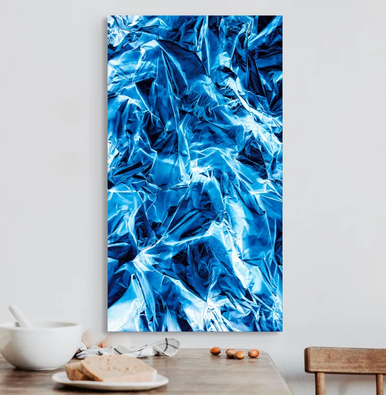 Tablou Canvas cu textură metalică albaștri, 50 x 90 cm – poza 3