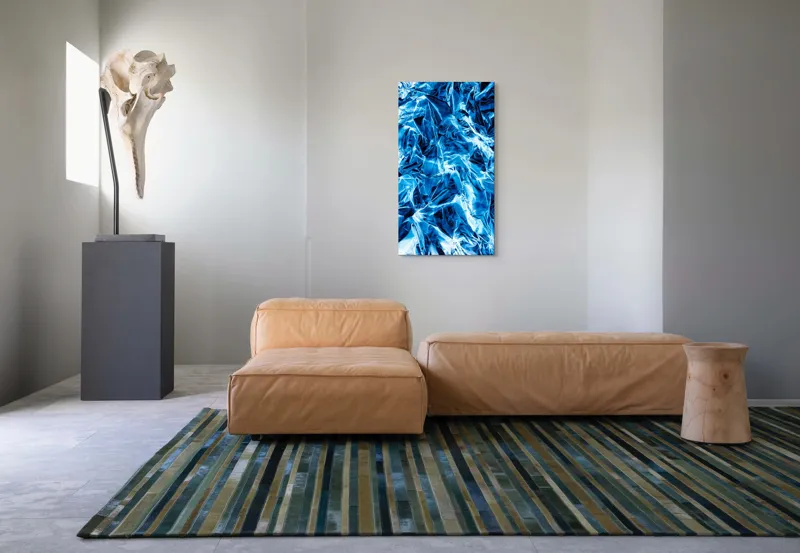 Tablou Canvas cu textură metalică albaștri, 50 x 90 cm – poza 5