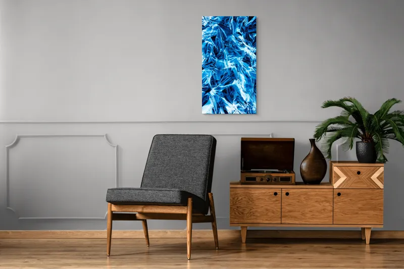Tablou Canvas cu textură metalică albaștri, 50 x 90 cm – poza 8