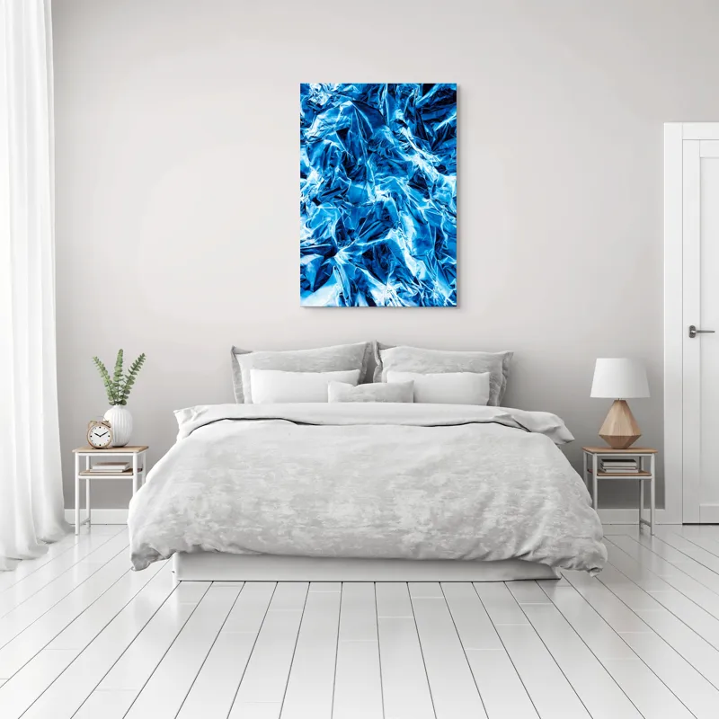 Tablou Canvas cu textură metalică albaștri, 70 x 100 cm – poza 3