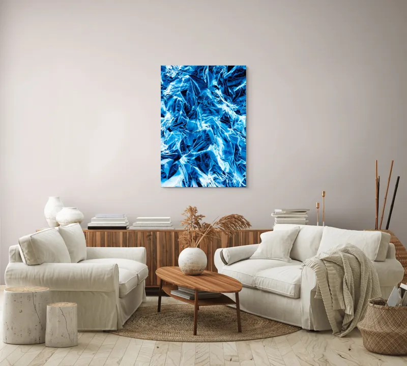 Tablou Canvas cu textură metalică albaștri, 70 x 100 cm – poza 4