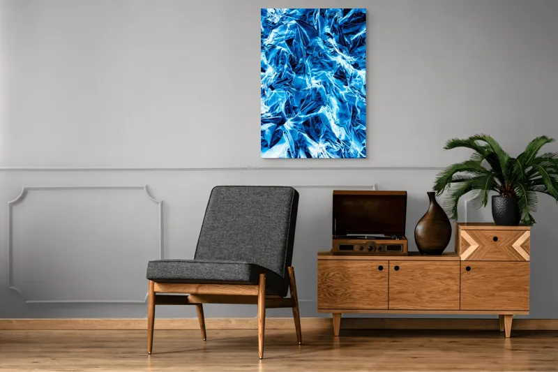 Tablou Canvas cu textură metalică albaștri, 70 x 100 cm – poza 6
