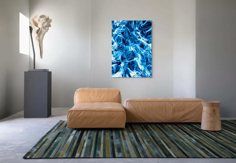 Tablou Canvas cu textură metalică albaștri, 70 x 100 cm – poza 7