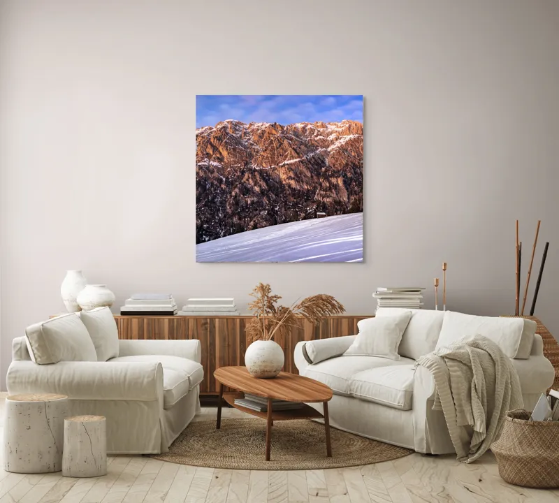 Tablou Canvas pe temă de peisaj alpin înghețat, 100 x 100 cm – poza 3