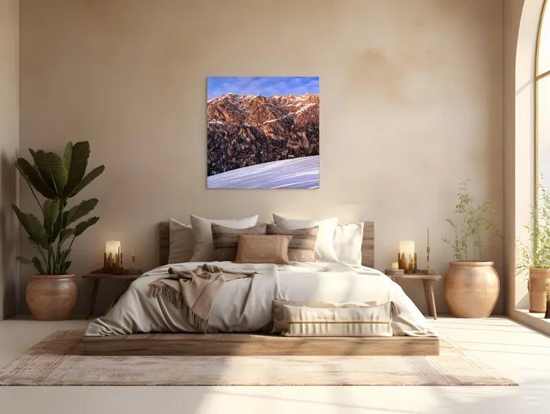 Tablou Canvas pe temă de peisaj alpin înghețat, 100 x 100 cm – poza 4