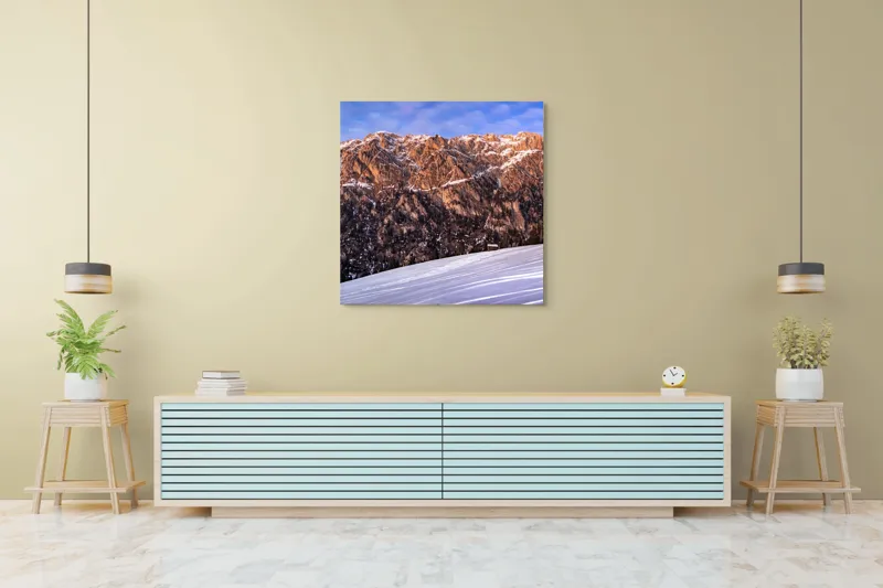 Tablou Canvas pe temă de peisaj alpin înghețat, 100 x 100 cm – poza 5