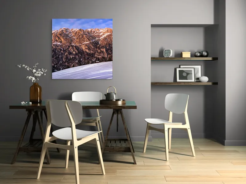 Tablou Canvas pe temă de peisaj alpin înghețat, 100 x 100 cm – poza 6