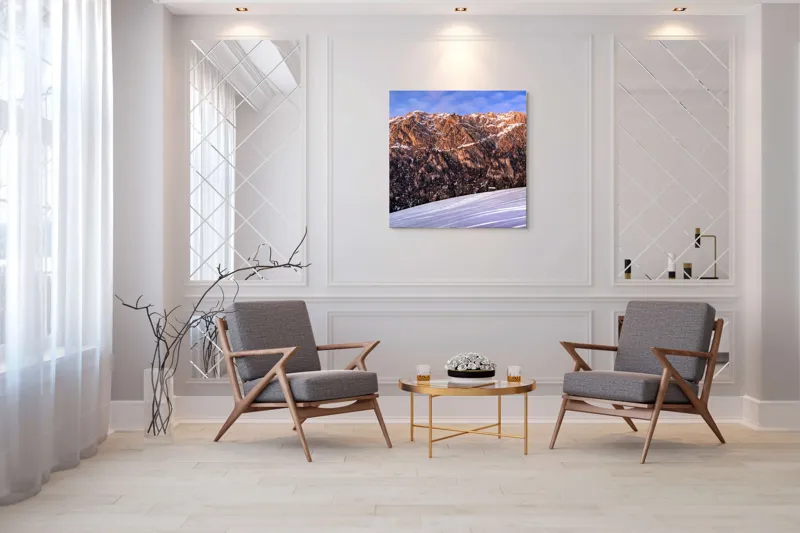 Tablou Canvas pe temă de peisaj alpin înghețat, 100 x 100 cm – poza 7