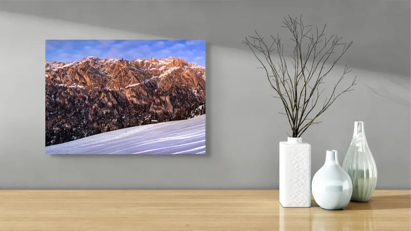 Tablou Canvas pe temă de peisaj alpin înghețat, 54 x 39 cm – poza 3