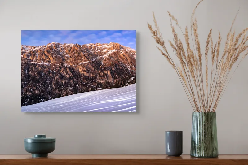 Tablou Canvas pe temă de peisaj alpin înghețat, 54 x 39 cm – poza 4