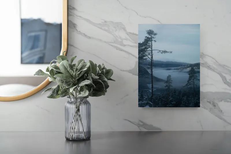 Tablou Canvas pe tema naturii cu munți și ceață, 26 x 39 cm – poza 4