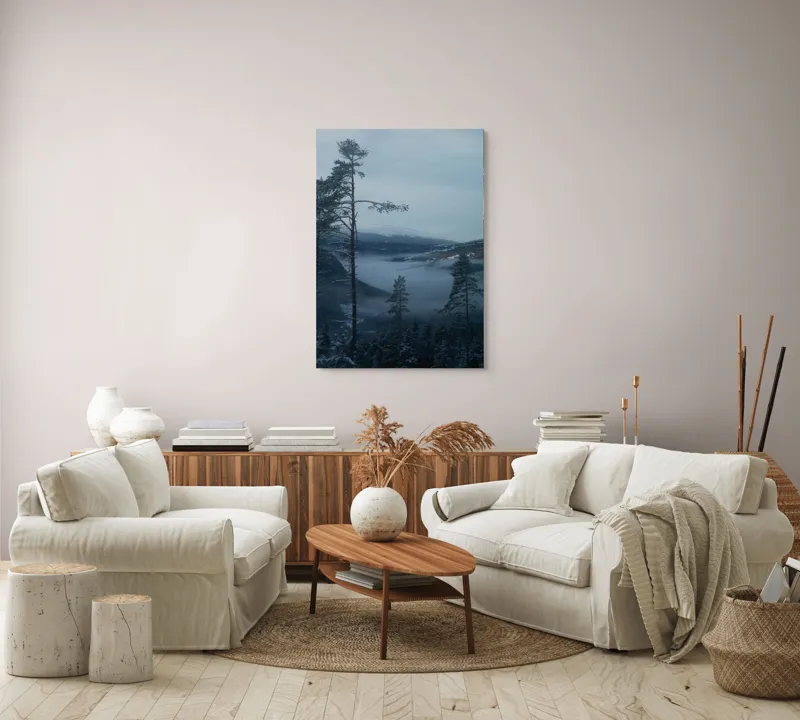 Tablou Canvas pe tema naturii cu munți și ceață, 70 x 100 cm – poza 4