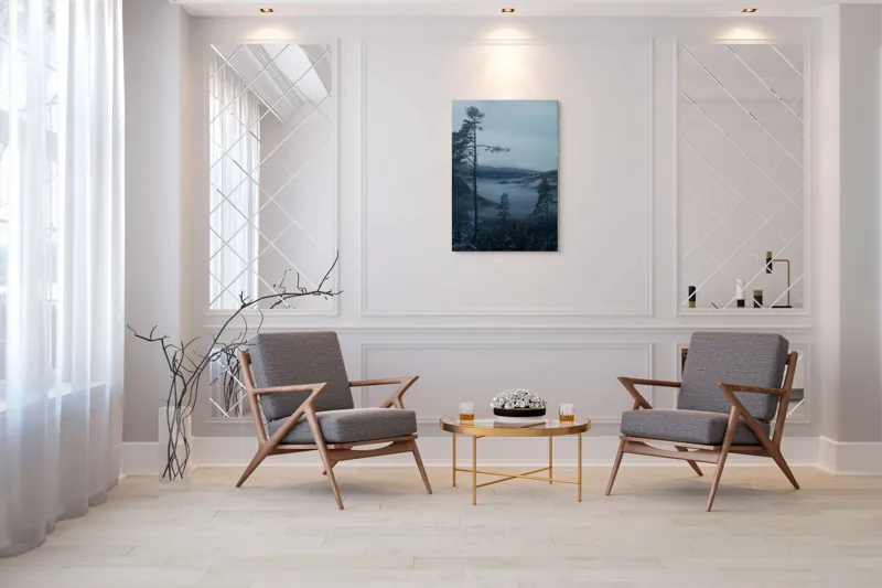 Tablou Canvas pe tema naturii cu munți și ceață, 70 x 100 cm – poza 8