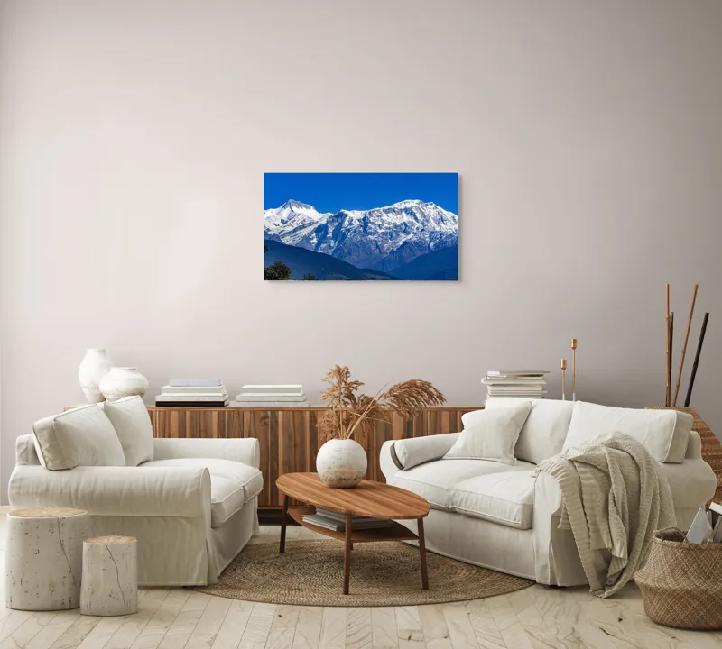 Tablou Canvas Montane cu Munți Albi - Artă Naturală, 90 x 50 cm – poza 4