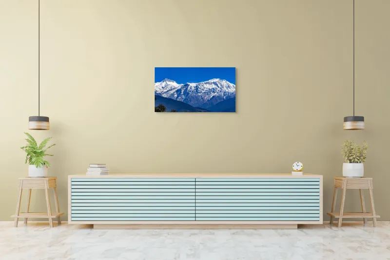 Tablou Canvas Montane cu Munți Albi - Artă Naturală, 90 x 50 cm – poza 5