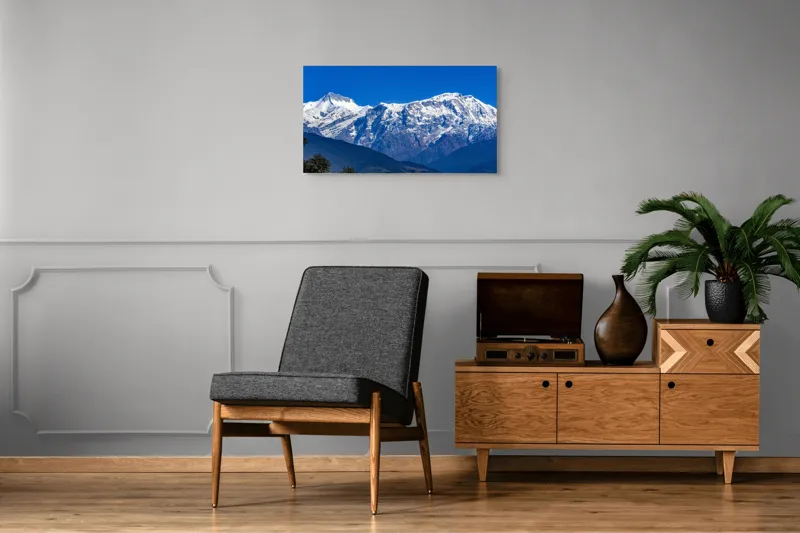 Tablou Canvas Montane cu Munți Albi - Artă Naturală, 90 x 50 cm – poza 6