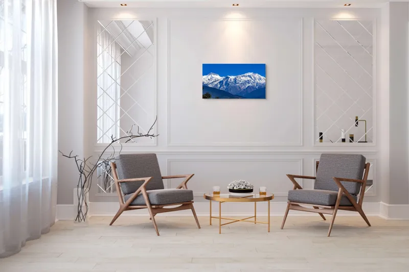 Tablou Canvas Montane cu Munți Albi - Artă Naturală, 90 x 50 cm – poza 7