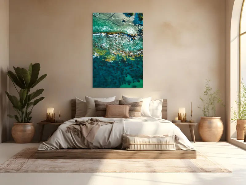 Tablou Canvas pe valuri verzi, artă murală naturală, 100 x 150 cm – poza 3