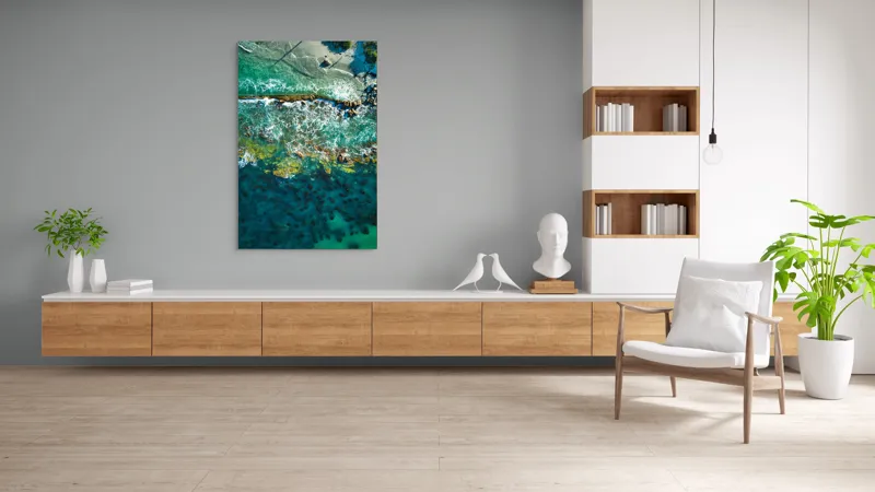 Tablou Canvas pe valuri verzi, artă murală naturală, 100 x 150 cm – poza 8