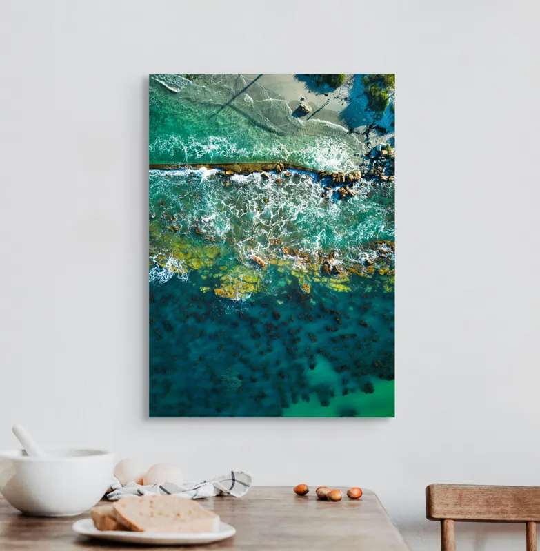 Tablou Canvas pe valuri verzi, artă murală naturală, 50 x 70 cm – poza 3