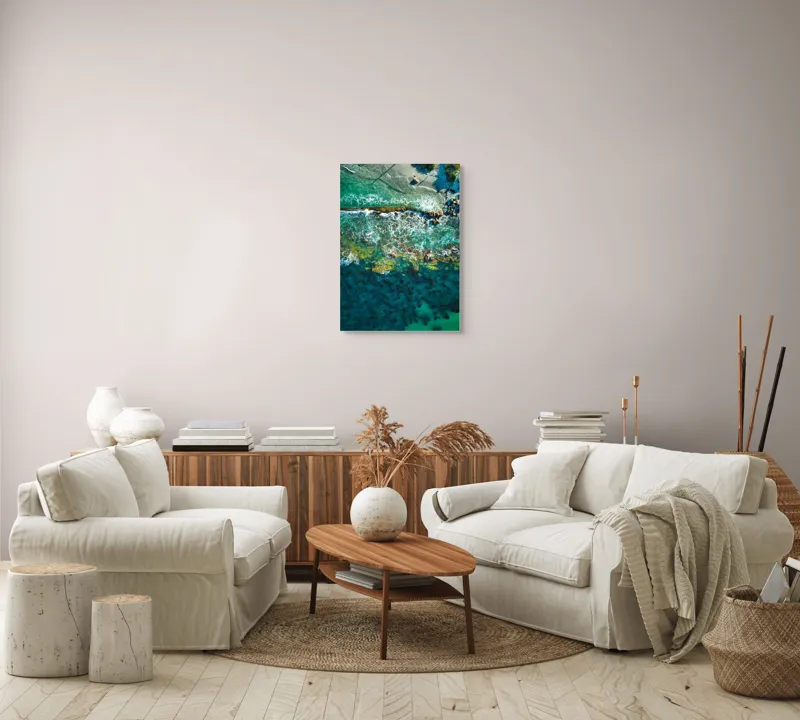 Tablou Canvas pe valuri verzi, artă murală naturală, 50 x 70 cm – poza 4