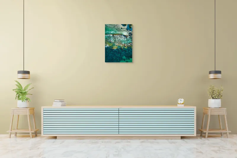 Tablou Canvas pe valuri verzi, artă murală naturală, 50 x 70 cm – poza 6