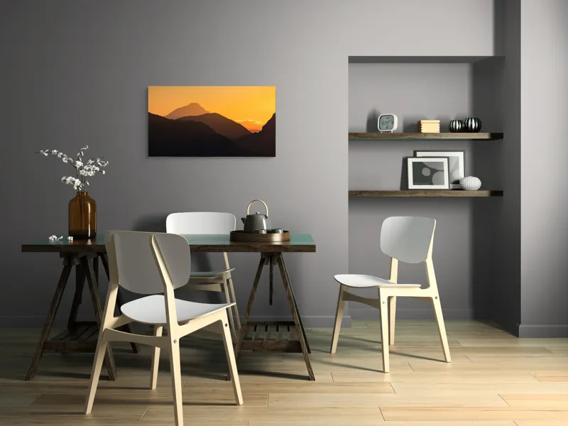 Tablou Canvas Peisaj Montan Crepuscular Lumină Înserării, 90 x 50 cm – poza 3
