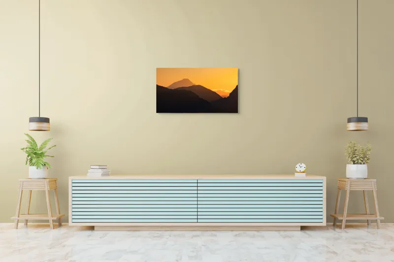 Tablou Canvas Peisaj Montan Crepuscular Lumină Înserării, 90 x 50 cm – poza 5