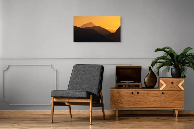 Tablou Canvas Peisaj Montan Crepuscular Lumină Înserării, 90 x 50 cm – poza 6