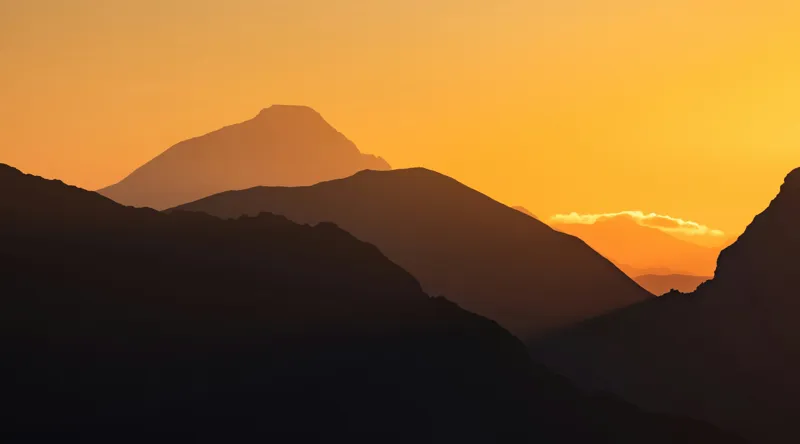 Tablou Canvas Peisaj Montan Crepuscular Lumină Înserării, 90 x 50 cm – poza 2