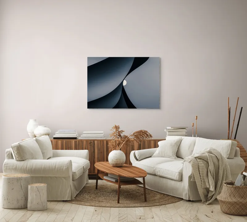 Tablou Canvas cu Inserări Geometrice Abstracte, 100 x 70 cm – poza 3