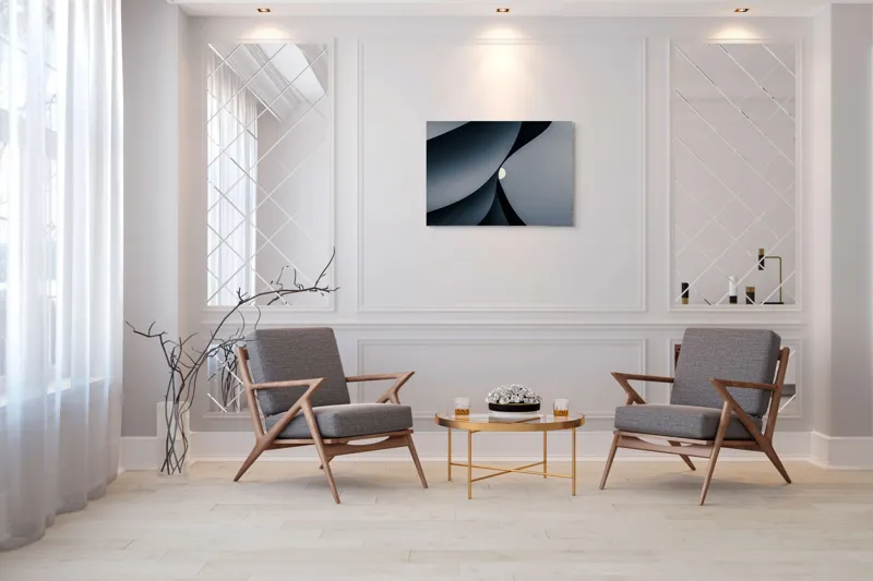 Tablou Canvas cu Inserări Geometrice Abstracte, 100 x 70 cm – poza 5
