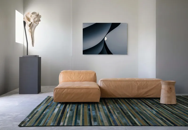 Tablou Canvas cu Inserări Geometrice Abstracte, 100 x 70 cm – poza 7