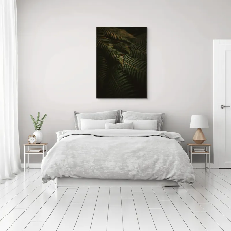 Tablou Canvas, "Frumusețea ascunsă a frunzelor verzi", Frunze, Verde, Textură, Umbre, Natură, 70 x 100 cm – poza 3