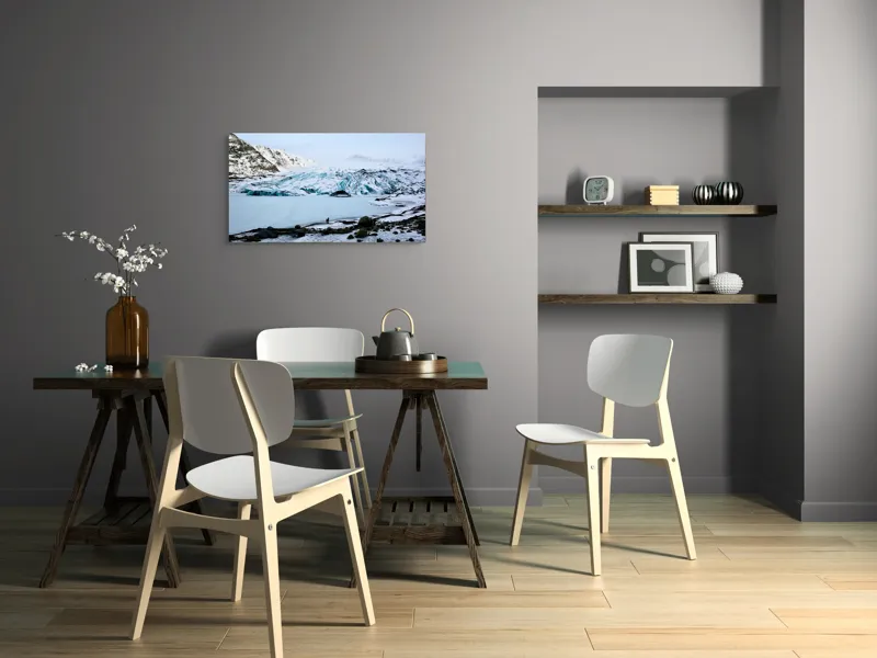 Tablou Canvas, "Călătorie printre ghețarii albi și albaștri", Gheață, Munți, Tăcere, Îngheț, Peisaj, Albastru, Calm, Rece, Izolare, Natură, 90 x 50 cm – poza 3